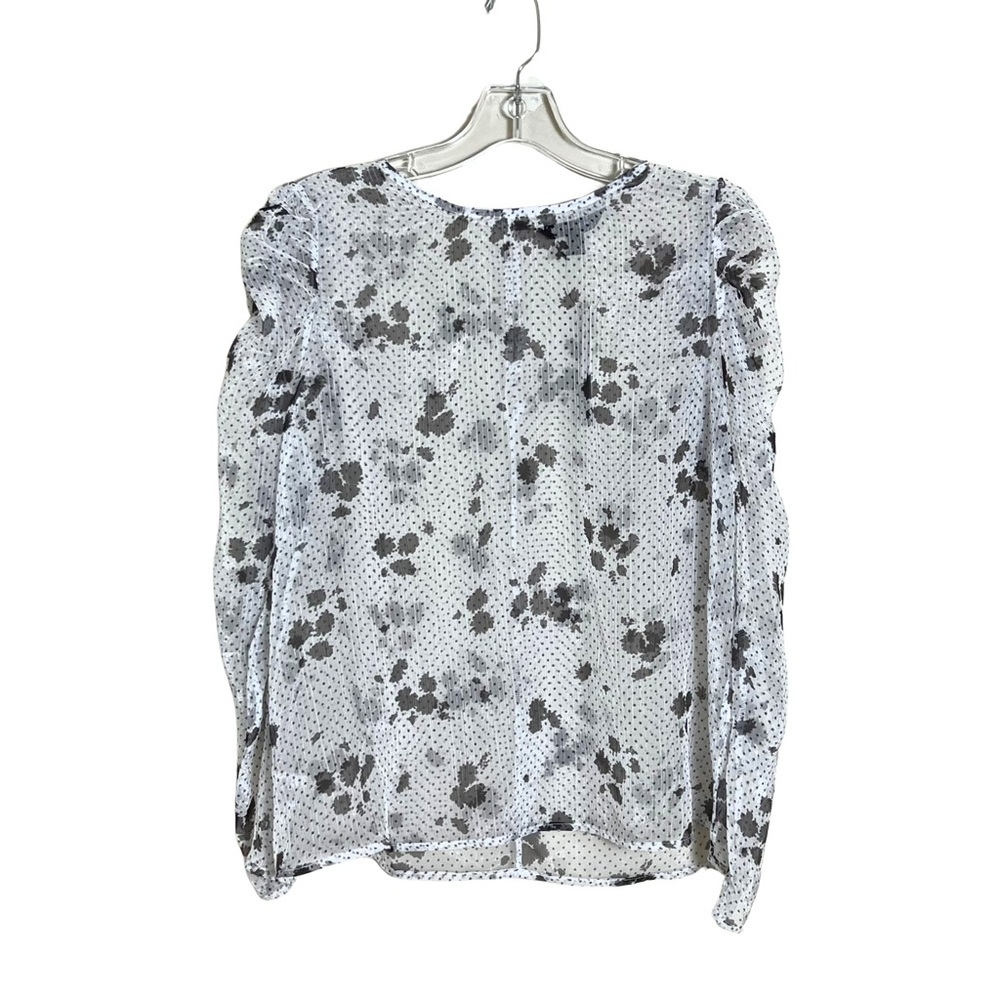 Banana Republic NWT Sheer Polka Dot Puff Sleeve Blouse Size Medium Preppy Dainty
